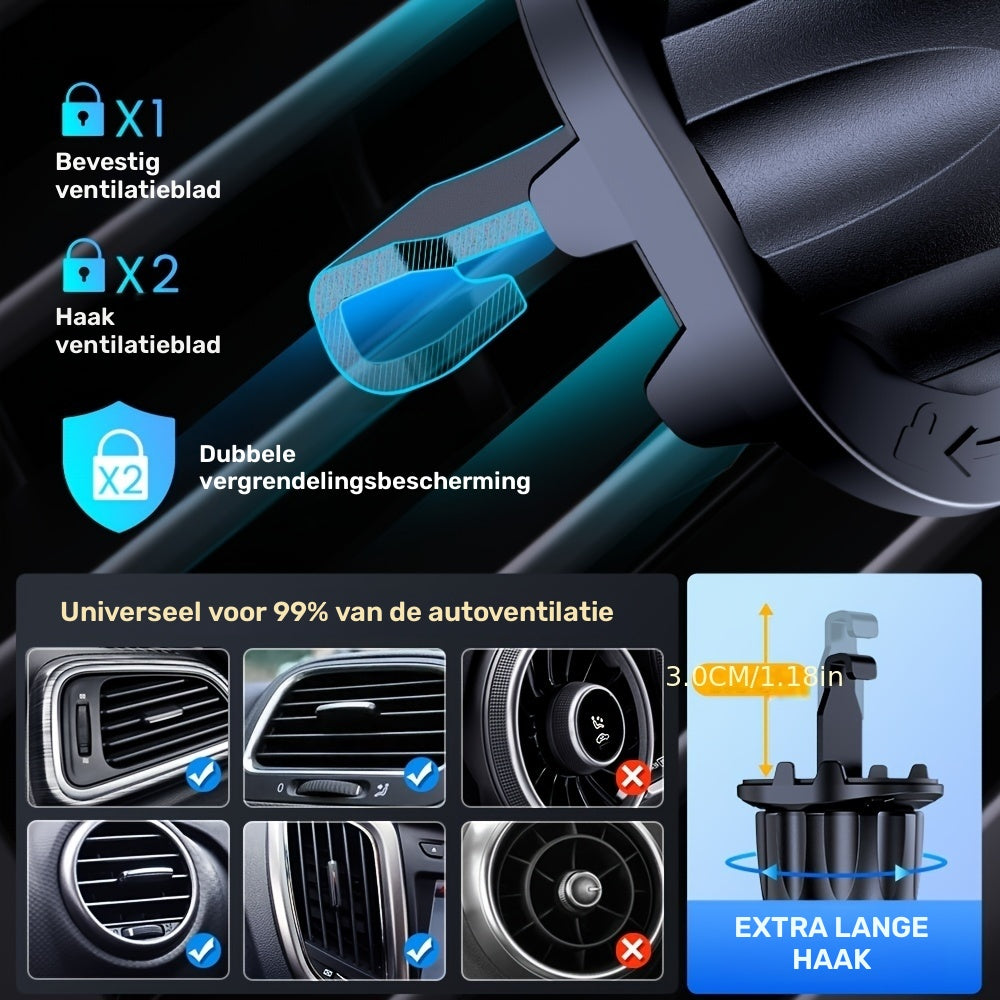 DriveWise™ Ventilatie Monteerbare Telefoonhouder – Veilige bevestiging, moeiteloos handsfree rijden