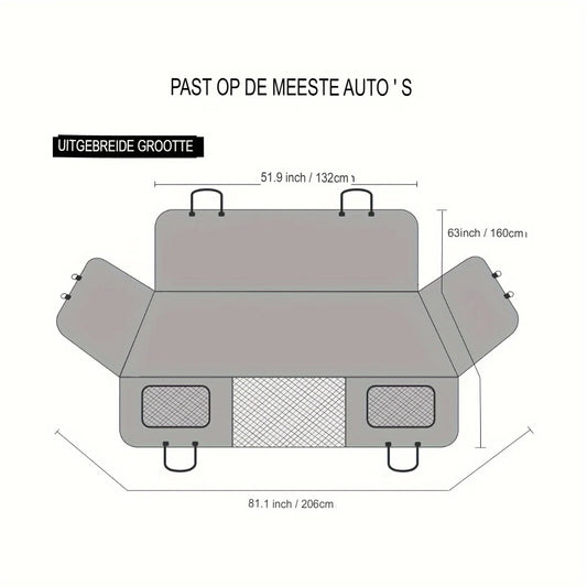 DriveWise™ PetSeat Guard – Waterdichte/vuil bescherming en comfort voor je achterbank